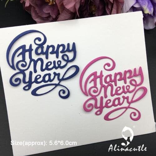 Die Cut Metal Cutting Happy New Year Alinacraft Scrapbooking Album Papercraft Handmade Card Stencil Art Cutter Punch Die
