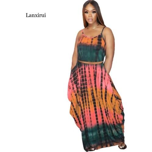 Women Fashion Clothing Summer Sleeveless Y2k Print Spaghetti Strap Ankle-Length with Pocket Bulk Items Wholesale Lots S6528