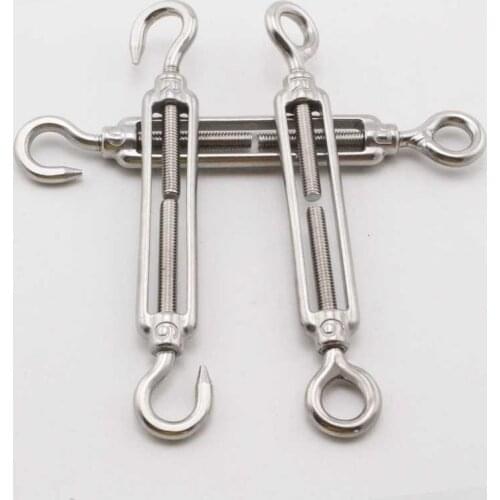 1Pcs M4 M5 M6 M8 M10 Stainless Steel 304 Adjust Chain Rigging Hooks & Eye Turnbuckle Wire Rope Tension Device Line Oc Oo Cc Type