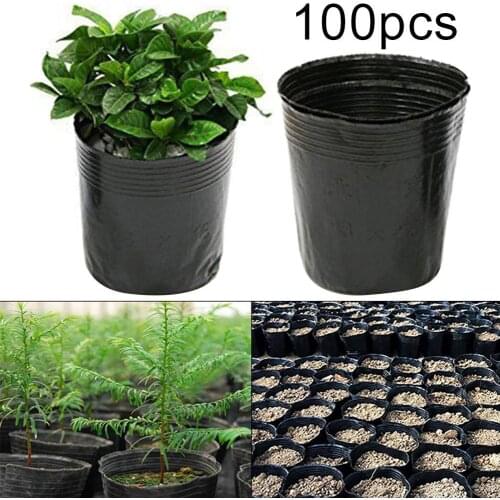 100Pcs Plastic Pot Planting Flower Pot Nursery Planter Home Garden Supply