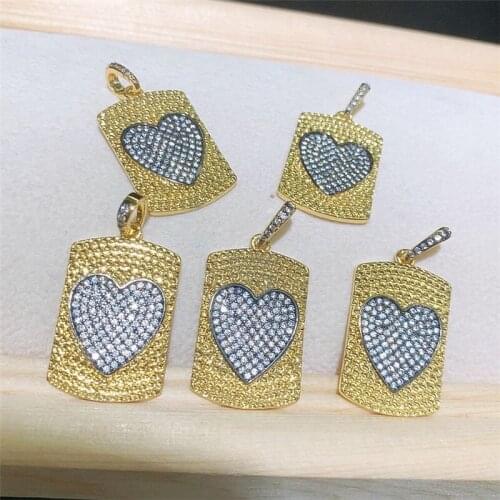17*35mm 10pcs/lot Fashion cz pendant,plated heart shape cubic zorcon charm,bracelet/necklace making component wholesale