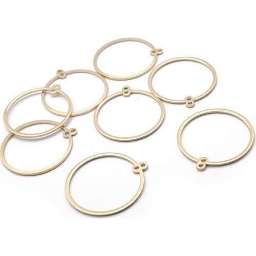 20pcs Raw Brass Round Circle Charms Connnector DIY Earrings Necklace Jewelry Charms Pendant Findings Supplies