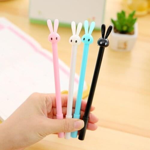 24pcs Bunny Gel Pen 0.5mm Cute Pens Stationery Pens Student Cute Black Signature Gel Pen School Office Supplies Writing Tool Pen
