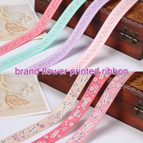 3m/lots 16mm Floral Satin Ribbon Grosgrain with Flower Printed For Crafts Diy Bow Decoration Sewing Gift Wrapping Ribbons Tapes