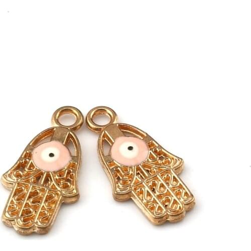 5 Pcs Alloy Hamsa Hand Charms Pendants For Jewelry Making Bracelet Necklace DIY Accessories A-662