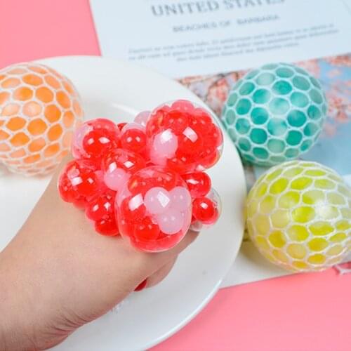 6cm Vent Balls with Bead Grape Ball Relieve Pressure Hand Fidget Toy Stress Squeeze Decompression Adults Children Child Toy Gift