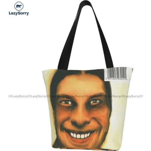 Aphex Twin Shopping Bag Woman Fashion Handbags Aesthetic Polyester Office Bags