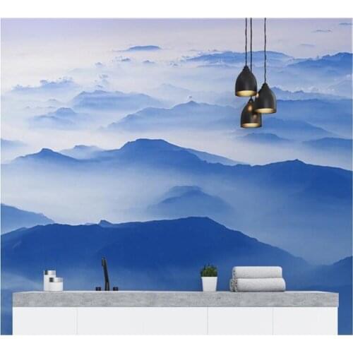 Beibehang Custom wallpaper 3D mural new Chinese style abstract ink landscape background wall bedroom decoration painting