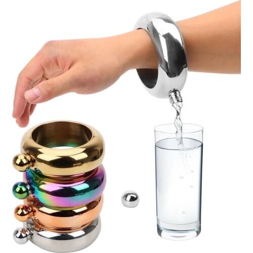 Bracelet Elegant Wine Bottle Bangle Hip Flask 3.5 oz Drinkware Accessories Round Chic Hip Flask for Whiskey Vodka Alcohol