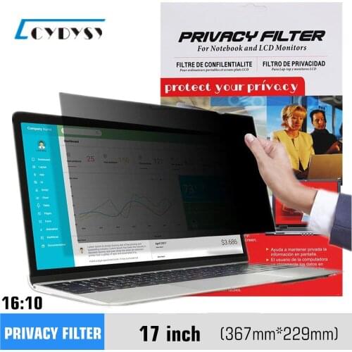 17.1 inch Privacy Screen Filter Anti-peeping Protector film for 16:10 Widescreen Laptop 367mm*229mm