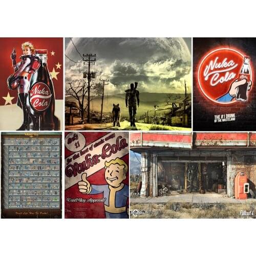 Fallout 3 4 Poster Clear Image Wall Stickers Home Decoration Good Quality Prints White Coated Paper home art Brand MO115