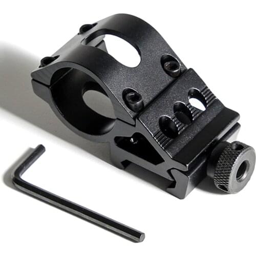 45 Degree Picatinny Offset Rail Tactical Ring Flashlight Torch Laser Rail Mount 25.4mm Outdoor Shock Absorption Military Holder