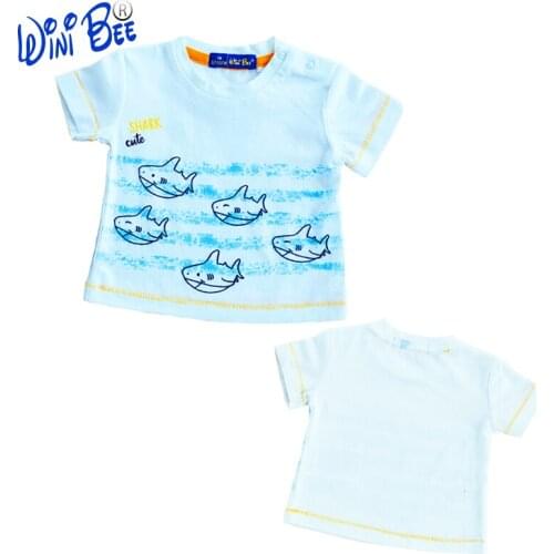 T-Shirt for Baby Summer Short Sleeve Top Kawaii Baby Clothes Baby Tee Baby Shirt Baby Shark White Childrens T-Shirt 0-6 Months