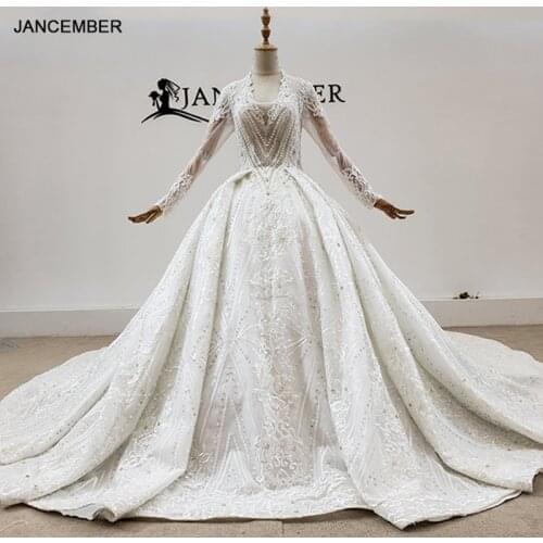 HTL1715 Shiny Studded With Diamonds Crystal Wedding Dress 2020 V-Neck Short Sleeve Ball-Gowns свалебное платье