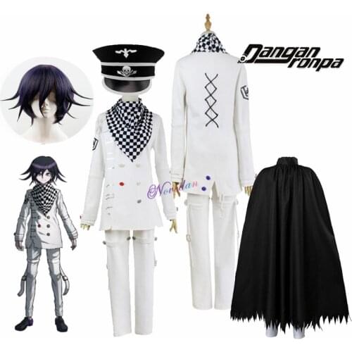 Anime Danganronpa V3 Killing Harmony Kokichi Ouma Cosplay Costume With Wig Cloak Cosplay Outfit Full Set Halloween Party Costume
