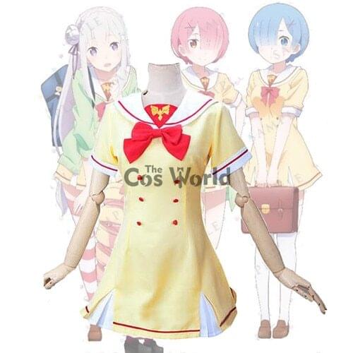 Re Zero Kara Hajimeru Isekai Seikatsu Rem Ram Beatrice Emiria School Uniform Fancy Dress Outfit Anime Cosplay Costumes