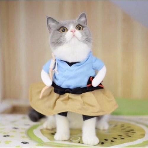 Cowboy Style Cute Dog Dress Cats Coat Pet Costume Uniform Clothes Puppy Hat Costume For Holiday Party Cute