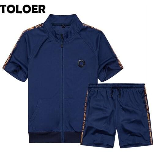 2021 Men Sets Summer Solid Color Sport Suits 2 Pieces Zipper Tshirt+shorts Male Harajuku Casual Sweatshirts Tracksuit Sportswear