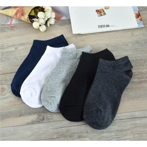 3/4/5/6Pair Unisex Socks for Summer Autumn Women Men Black White Gray Short Socks Solid Color Cotton Low Cut Ankle Socks