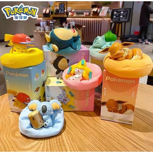 Pokemon Jirachi & Pikachu & Bulbasaur & Snorlax & EEVEE & Komala Sleeping Ver. Blind Box pvc Figure Toys