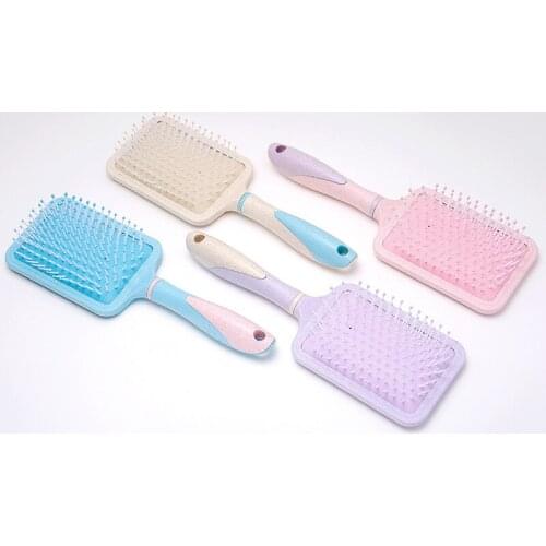 Remarks on Color of Straw Plastic Hairdressing Comb with Color Splicing Airbag Comb Makeup