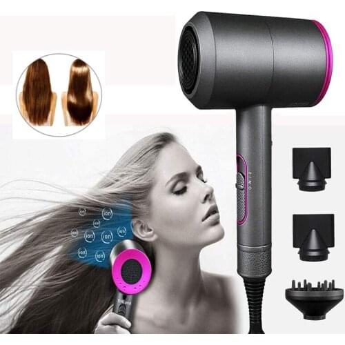 Professional Salon Home Use Big Power Strong Hot Cold Wind 2000W Ionic Air Blower Fast Styling Hair Dryer with diffuser Nozzles