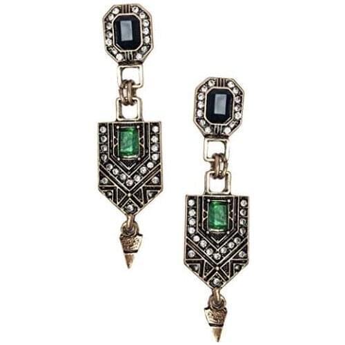 YaYi Jewelry New Multi Glass Rhinestone Dangle Crystal Earring Womens Fashion Ancient Silver Color Gem Earrings Gift