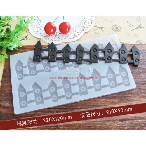 Wood fence shape Silicone baking mold chocolate mold decorating for fondant cake cupcake tools