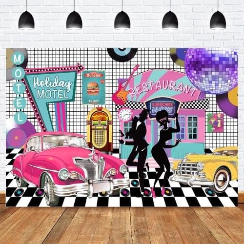 Hip Hop Boogie Photography Backdrop for Photocall 80s 90s Birthday Party Disco Photo Background Photo Studio Restaurant Disco