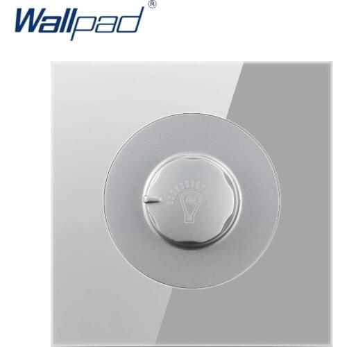 2020 Wallpad Dimmer Knob Button Wall Light Switch Grey Crystal Glass Panel 500W