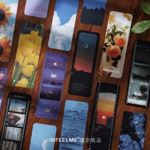 10 Pcs Vintage Bookmark For Students Flowers Blue Sky Pvc Bookmark Creative Stationery Tab For Books School Office Supplies