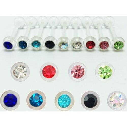 1 piece free shipping womens tongue rings piercing bars soft acrylic 1.6mm 14G anti-allergic body jewelry pircing for girls