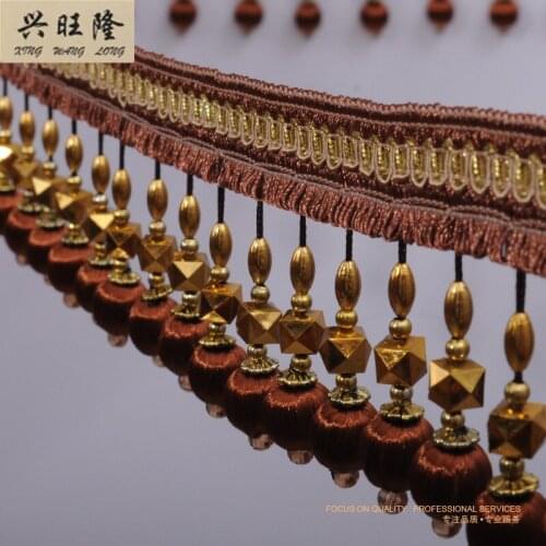 15M/Lot Beads Curtain Lace Trim DIY For Sewing Drapery Pillow Sofa Decorative Lace Ribbon Tassel Fringe Curtain Accessories