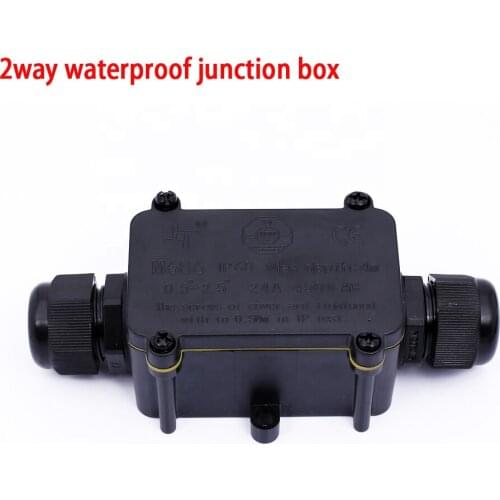 2 Way ip68 waterproof junction box outdoor waterproof cable connector electrical for 5-12mm cable