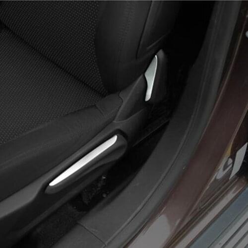 Color My Life Stainless Steel Car Seat Adjustment Handle Trim Decoration Sticker for Peugeot 2008 LHD Car Accessories 3pcs/Set