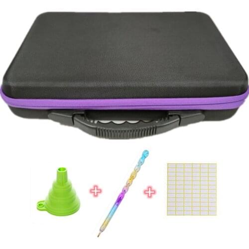 30/60 Bottles Diamond Painting Box Tool Container Storage Box Carry Case Holder Hand Bag ZipperDiamond Cross Stitch Accessories