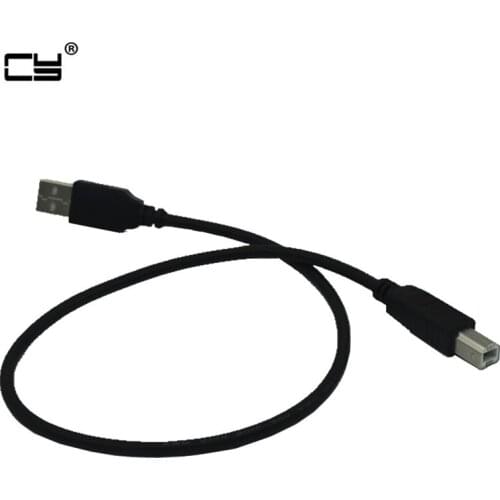 30cm 0.3m 0.5m 1.5m USB 2.0 Printer Cable Type A Male to Type B Male Dual Shielding High Speed Transparent Black