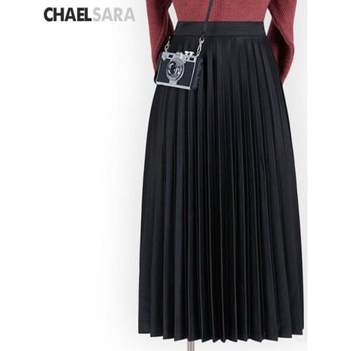 4XL Plus Size Spring Autumn Maxi Skirt Womens High Waist Pleated Skirt Solid Color Elastic Long Skirt Green Black