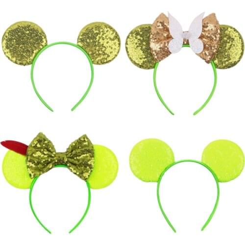 6pcs/lot New Creative Mouse Ears Headband For Girls Festival Party Hairband Princess Kids Sequins Bow Cartoon Hair Accessories