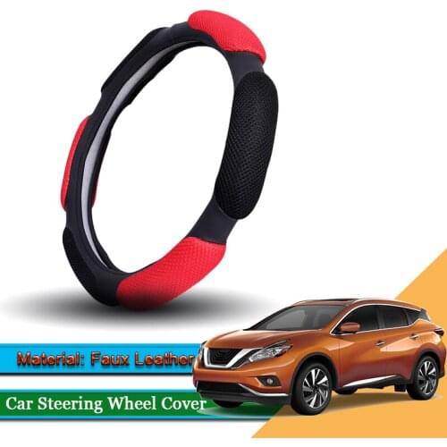 Car Styling Leather Car Steering Wheel Cover Car Steering-wheel Hubs Interior Automobile Accessories For Nissan Murano 2015-2020