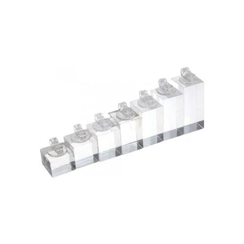 Free Shipping 1 set Clear Plastic Finger Ring Display Stand Holder Set 0.3-1.6" (7pcs in one set) #95071,Jewelry Display Stand