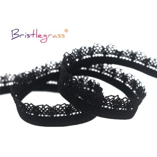 BRISTLEGRASS 50 100 Yard by Roll 3/8" 10mm Picot Loop Decorative Lace Trim Elastics Spandex Band Tape Tutu Lingerie Dress Sewing