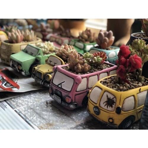 Car Shape Flower Pots Succulent Plants Garden Pots Vintage Retro Style Desk Flowerpot Home Decoration W9585