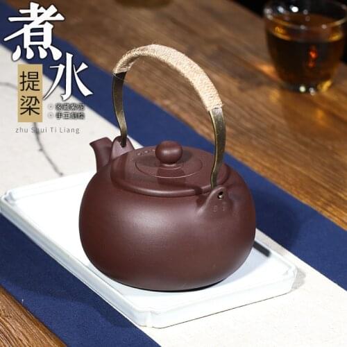Capacity kettle electric pottery stove open fire tea making high temperature resistant purple clay copper handle beam