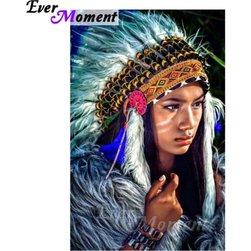 Ever Moment DIY 5D Diamond Painting Cross Stitch Indian Girl Full Square Stones Embroidery Diamond Home Decoration ASF1029
