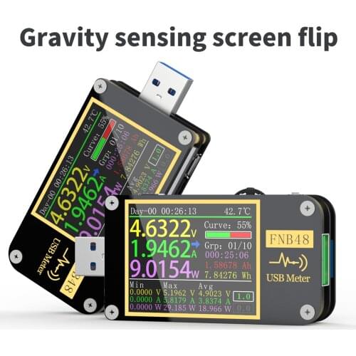 FNIRSI-FNB48 1.77 In High Definition Display Screen Voltmeter Ammeter Current Multifunction Mobilephone Quick Recharging Tester