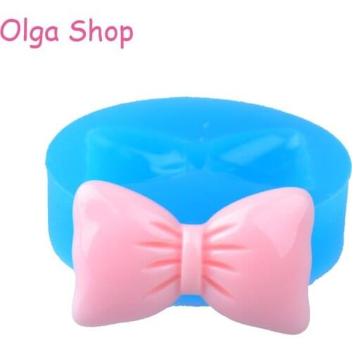 FYL398 29.3mm Bowknot Flexible Silicone Mold - Bow Mold Fondant, Cupcake Toppers, Jewellery, Chocolate, Resin, Oven Safe Mold