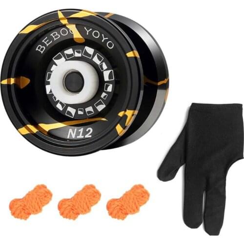 HX5D Metal Yoyo + Glove + 3 Strings Professional N12 Alloy Yo Yo Set Classic Toys Kids Children Toy Gift Present