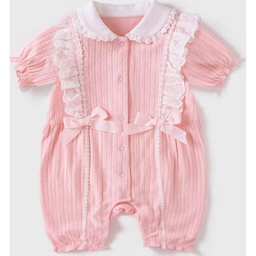 2021 New Baby Girls Rompers Newborn Toddler Clothes Children Girls Princess Cotton Muslin Jumpsuit Infant Pink Outfits Overalls