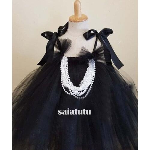 Black costume UK tutu flower girl wedding dresses children party princess kids birthday gift piano christmas tutu dress Vestido